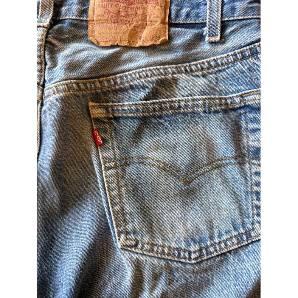 Levis 501-0115 Mens Straight Leg Button Fly Light Wash Blue Denim Jeans 34x32 - Picture 4 of 8